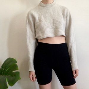 Cropped cream merino wool sweater from Aritzia